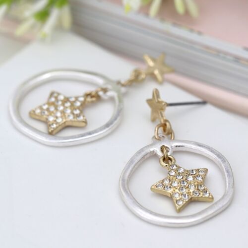 Silver and Gold Plated Star Earrings