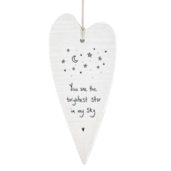East of India Porcelain Heart. You are the brightest star...