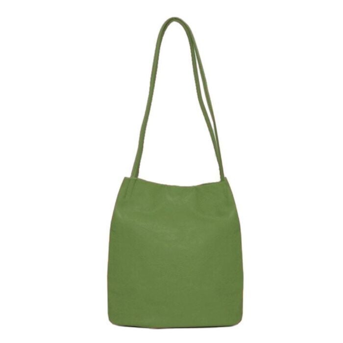 Long Strap Shoulder Bag YellowBucket shape Green