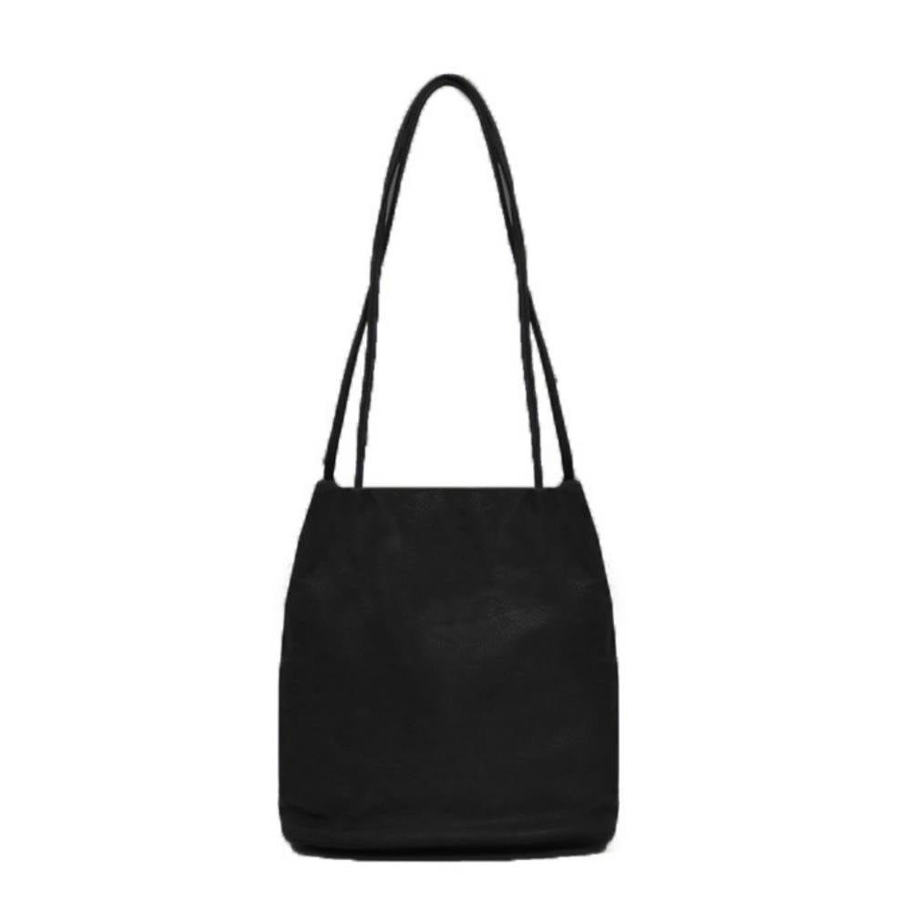 Long Strap Shoulder Bag Bucket shape Black
