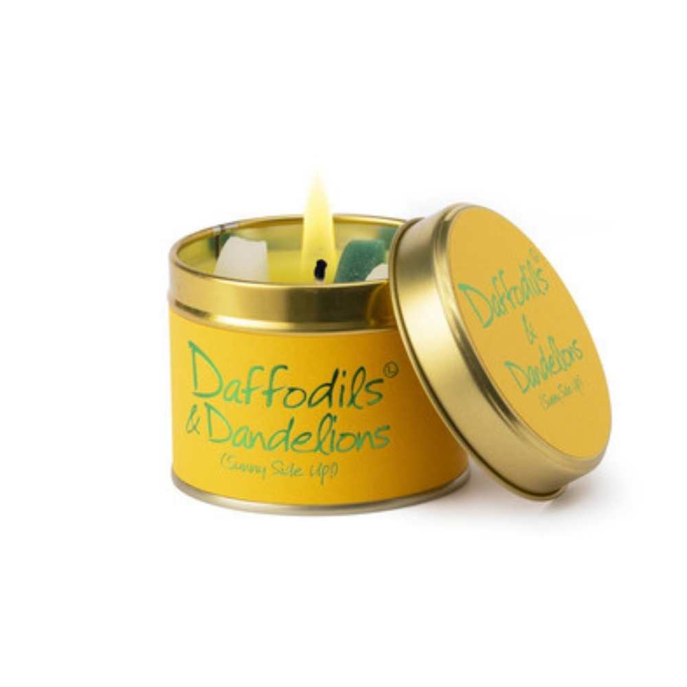 Lily Flame Daffodill And Dandelions scented candle.