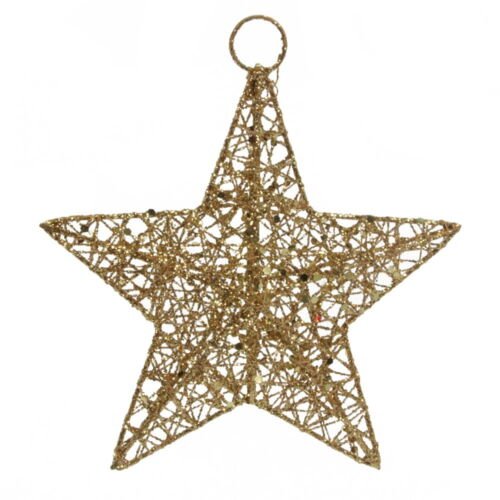 Christmas Decoration Gold Glitter Mesh Star