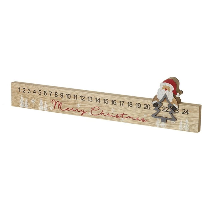 Christmas Decoration Wooden Advent Calendar with Father Christmas