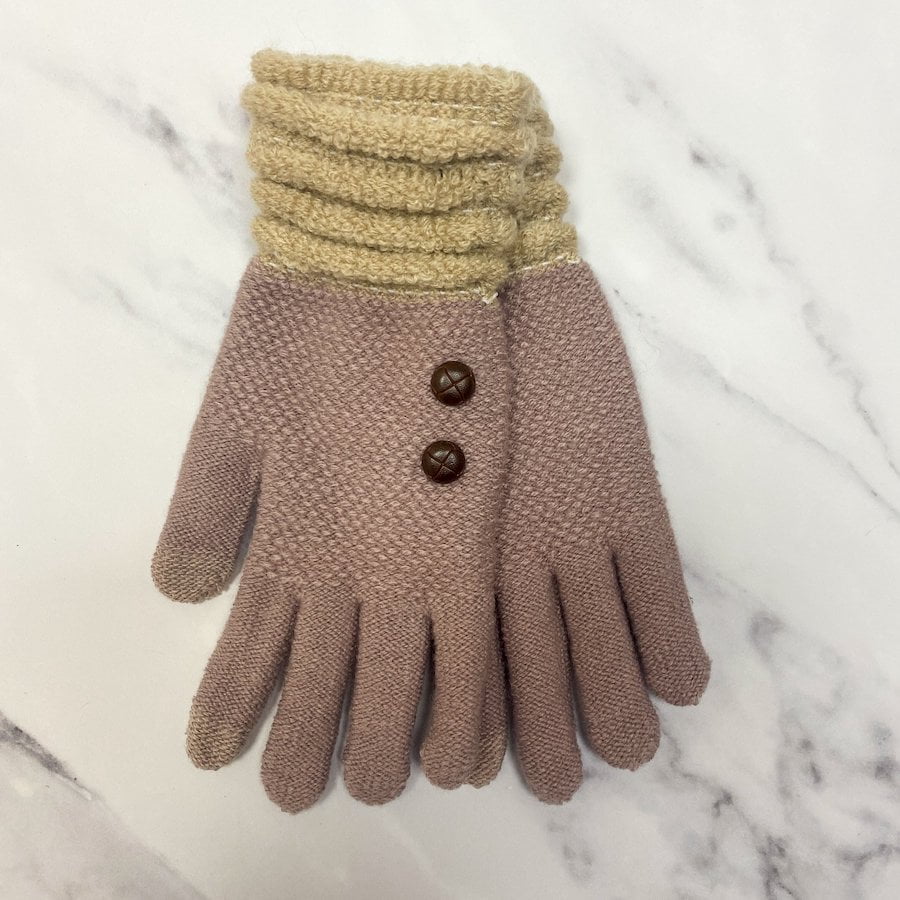 Lilac Knitted Ladies winter Gloves