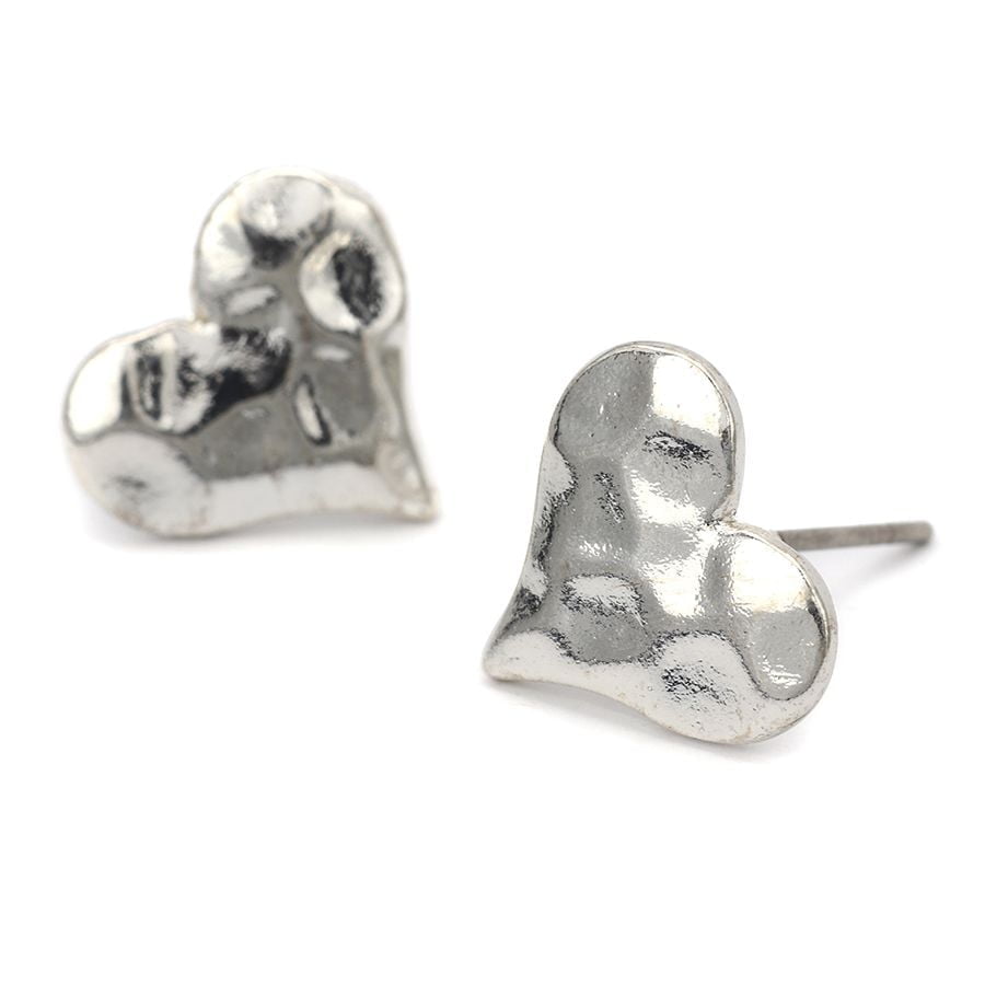 Studs Hammered Silver