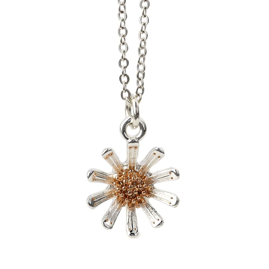 Daisy pendant silver and gold