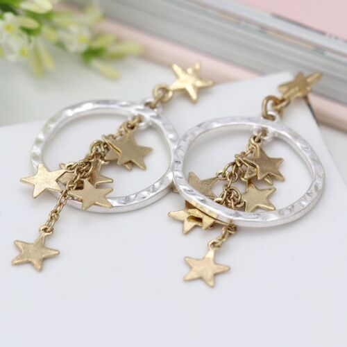 Earrings Star Plated Gold And Silver