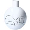 Gisela Graham White Ceramic Vase, Nude Line Drawing