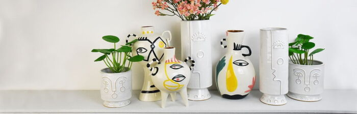 Gisela Graham Modernist vases .