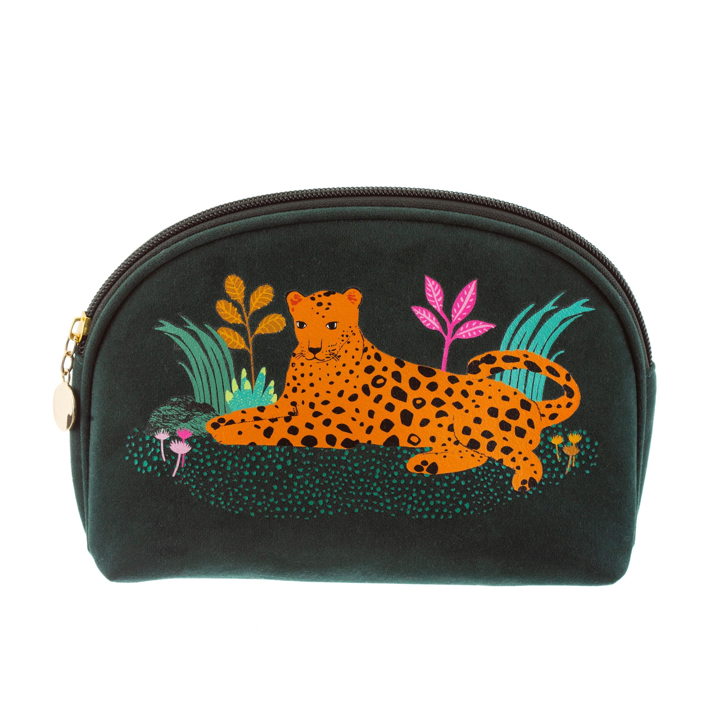 Leopard cosmetic bag.