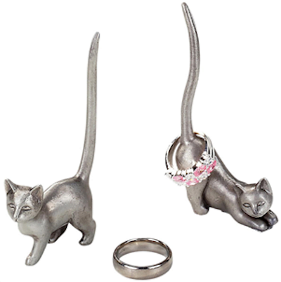 pewter cat ring holders