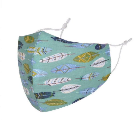 Screen Shot 2020-07-22 at 16.52.38 Feather print cotton face mask reusable
