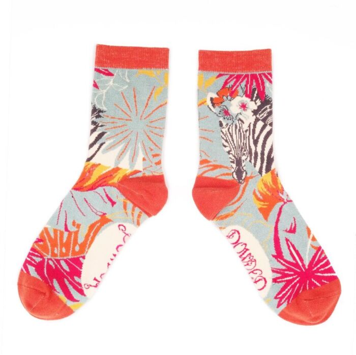 Powder Design Zebra Print bamboo socks