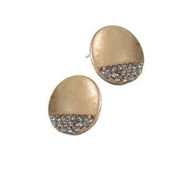 stud earrings half sparkle gold
