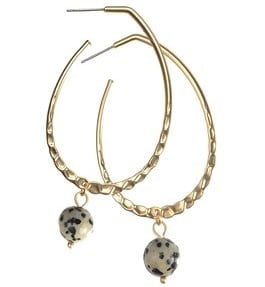 product_small_YX105 earring teardrop hoop with leopard bead drop