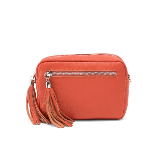 small leather crossbody handbag Orange