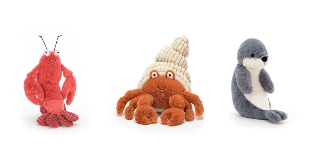 Jellycat Herman Hermit Larry Lobster And Bashful Seal