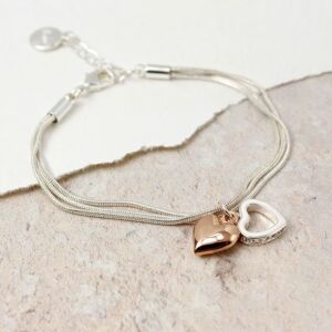 Triple Layer Bracelet with Hearts