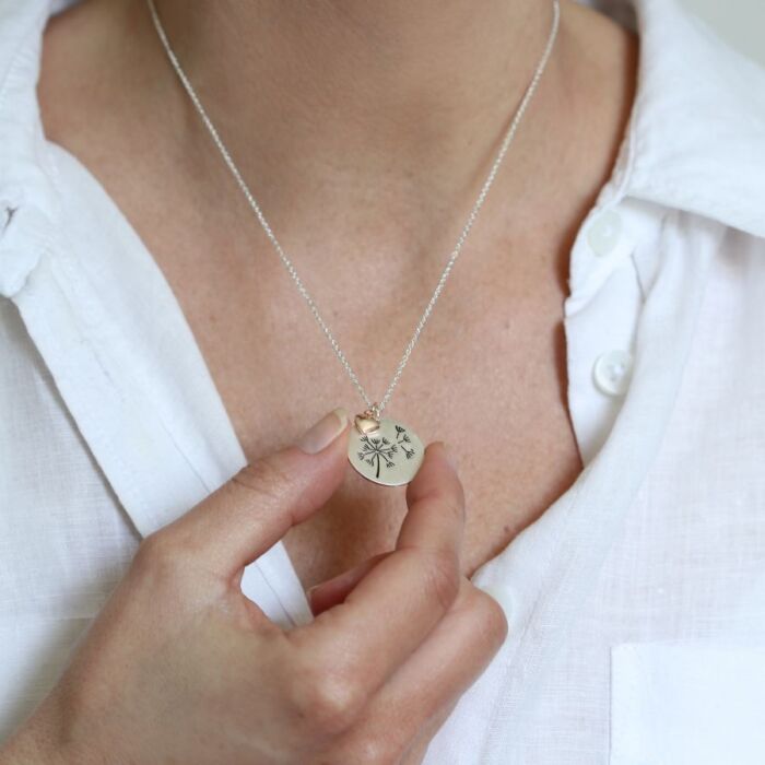 Silver Plated Dandelion Necklace