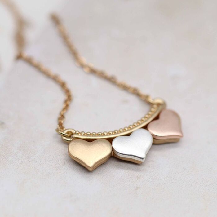 Silver Gold Rose Gold Coloured necklace