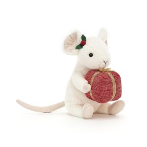 Jellycat Christmas Mouse Holding a present