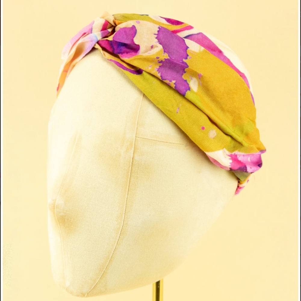 Powder Elasticated Headband. Orchis Mustard