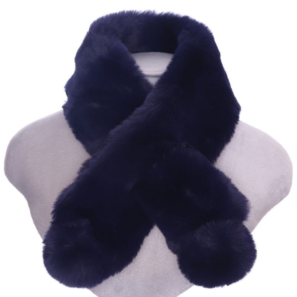Black Faux Fur Neck Wrap scarf