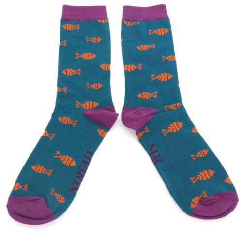 Mr.Heron Men's Bamboo socks. Fish.