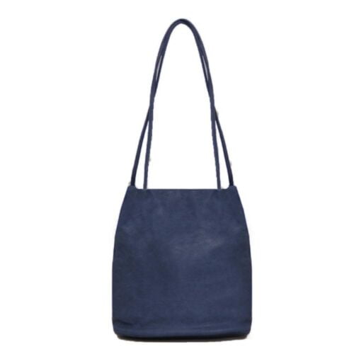 Long Strap Shoulder Bag Bucket shape Navy