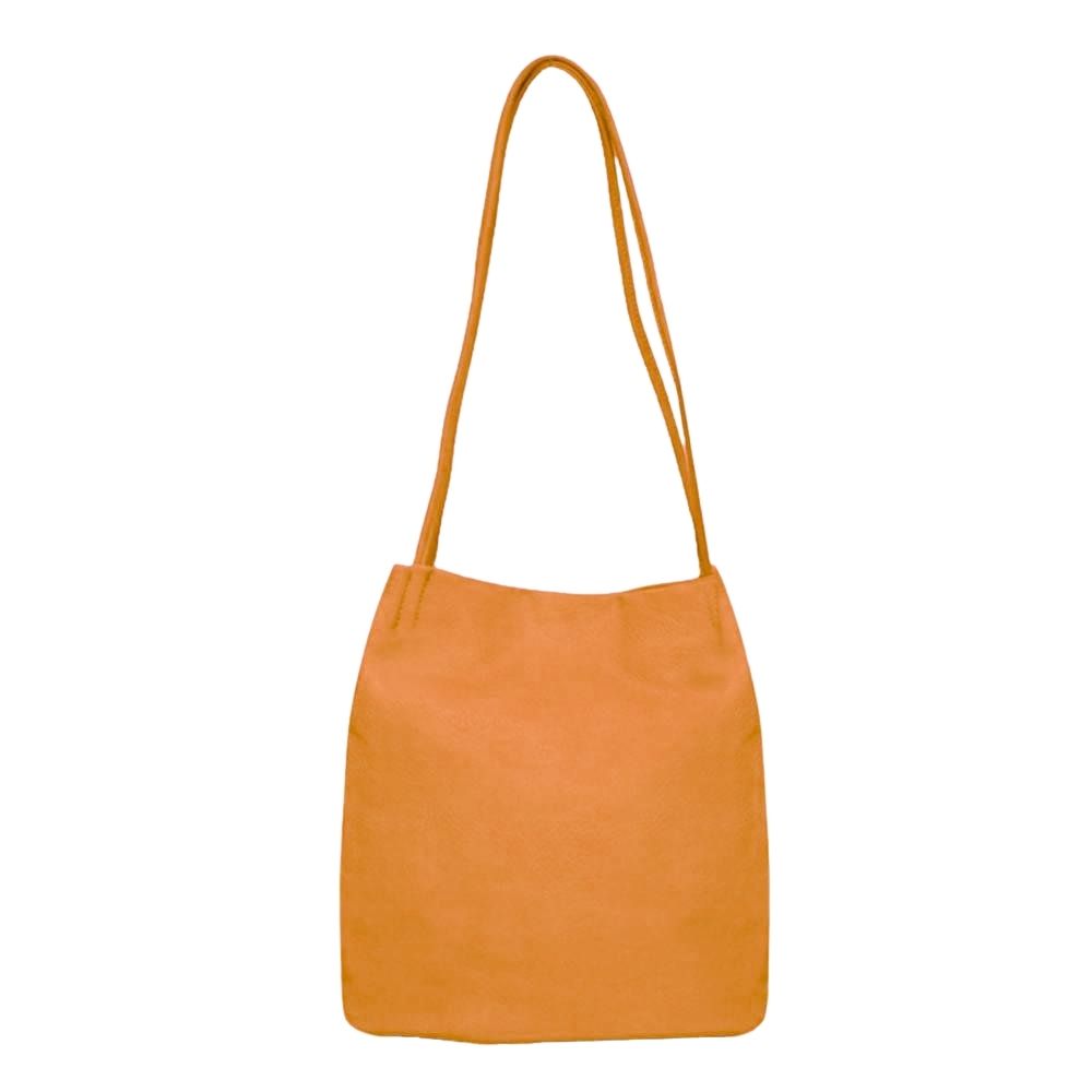 Long Strap Shoulder Bag Bucket shape Yellow