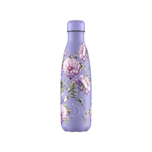 Chilly Bottle 500ml Floral Violet Roses.