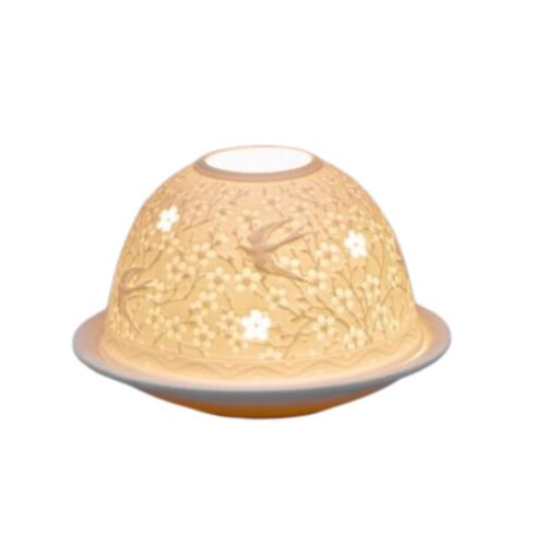Porcelain tea light holder. Swallows