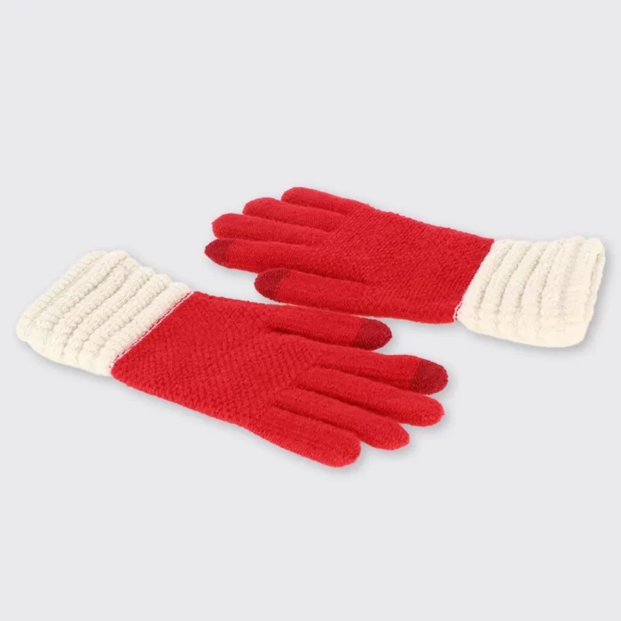 Millie Gloves - Red/ Cream