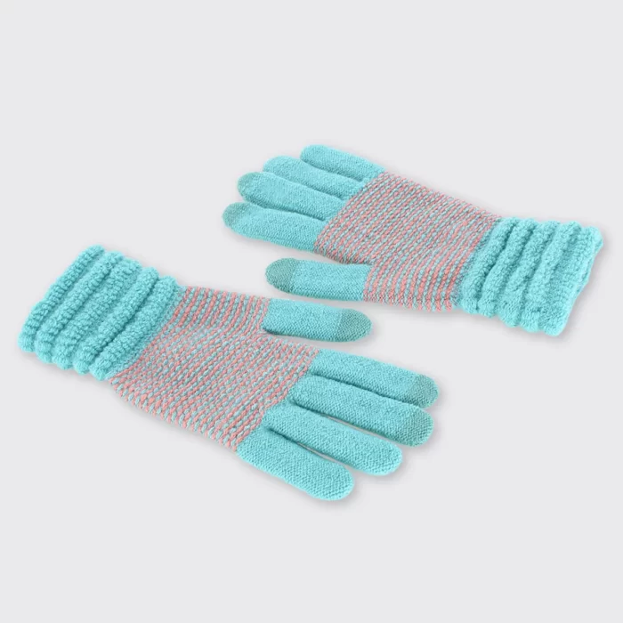Millie Gloves - Blue/ Pink