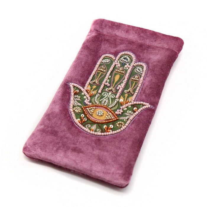 POM Velvet Embroidered glasses case