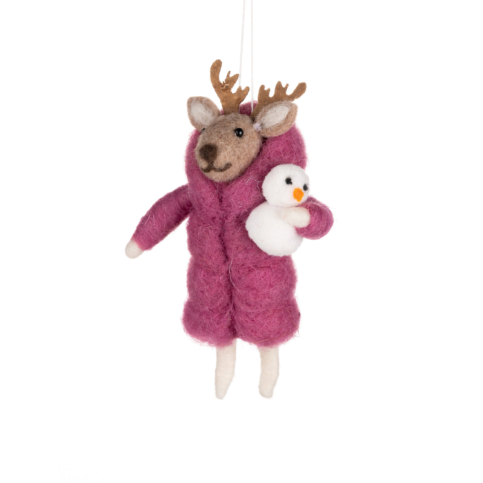 Puffa Coat Deer Christmas Tree Decoration