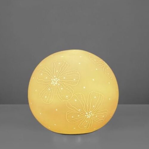Ceramic Lamp sphere Shape with Flowers