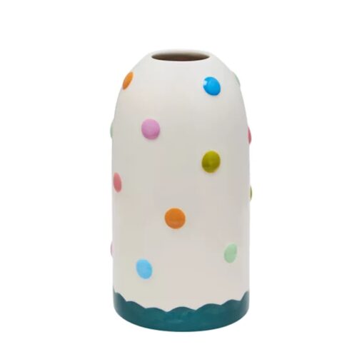 Multi coloured spotty vase