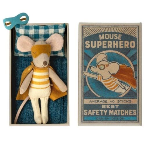 Maileg 'Mouse Superhero' Matchbox Mouse