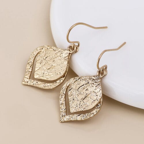 Golden textured layer earrings