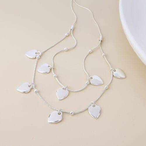 silver plated heart necklace