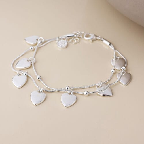 silver plated heart bracelet